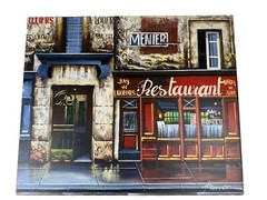 Original Hand Painted Oil on Canvas RED RESTAURANT Painting 24” X 20” Signed