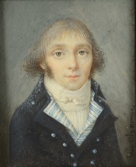 L. Charme (fl. 1770/90) „Portrait of a young man“, miniature, 1785/90