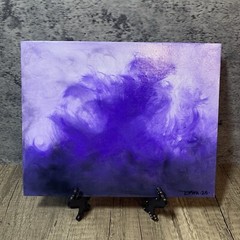 8″ x 10″ Original Acrylic Painting Clouds Sky Art Canvas Panel Decor With Easel