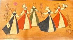 Karelian-Finnish Folk Dancing Women „ROOD“ painting on wood Author G. Gigoryeva