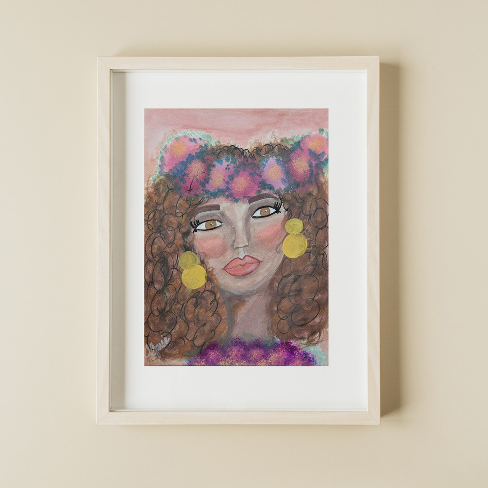 Original Expressionism 9×12 Hazel Chocolate Woman Acrylic Abstract Painting