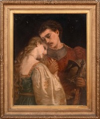 Large 19th Century English Pre-Raphaelite Romeo & Juliet – LUCY MADOX BROWN