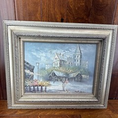 Vintage J Perkins Signed Oil Painting In Wood Frame 20″ X 24″