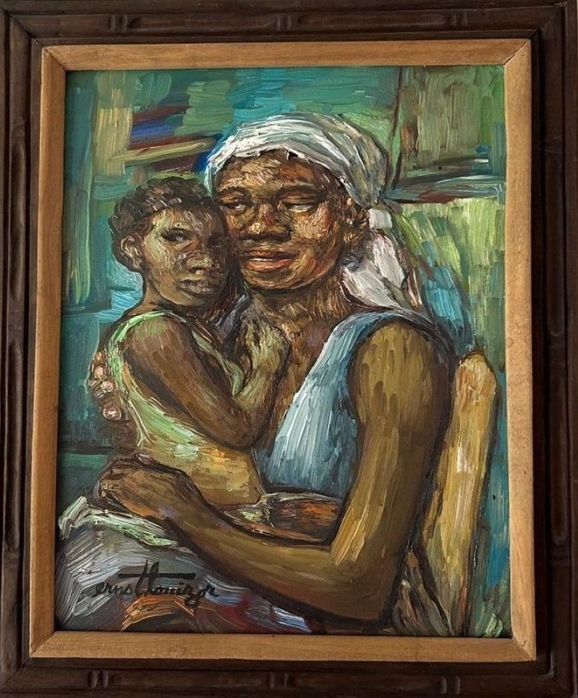 Vintage Haitian Painting by Ernst Louizor 16×20 signed & framed