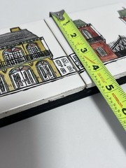 Jacques De Clercq / DeClercq Painted & Signed 4 Tile Art – French Quarter Houses