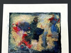 Mixed Media Abstract Painting “4 Wishes” Acrylic Sparkles Glitter 5×5” Fine Art