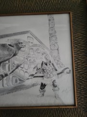 Vintage NATIVE AMERICAN Graphite Artwork SKETCH PRINT Mark Coleman 91 Picture
