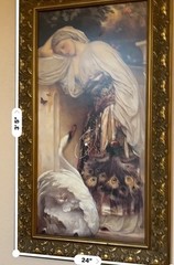 beautiful antique oil painting – Odalisque by Frederic Leighton