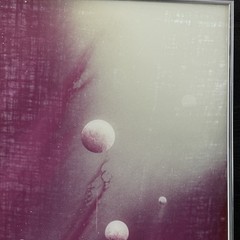 Ron Russell Glass Print Approaching the Light (Blue) Original Frame 1982