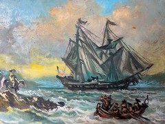 Oil painting Storm at sea Alexander Litvinov Home Decor Hand Painting nLitv38