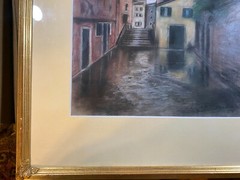 Alessandro (Sandro) Diania (1937 -2017) „Acque Alta Calle…..“ Pastel Painting