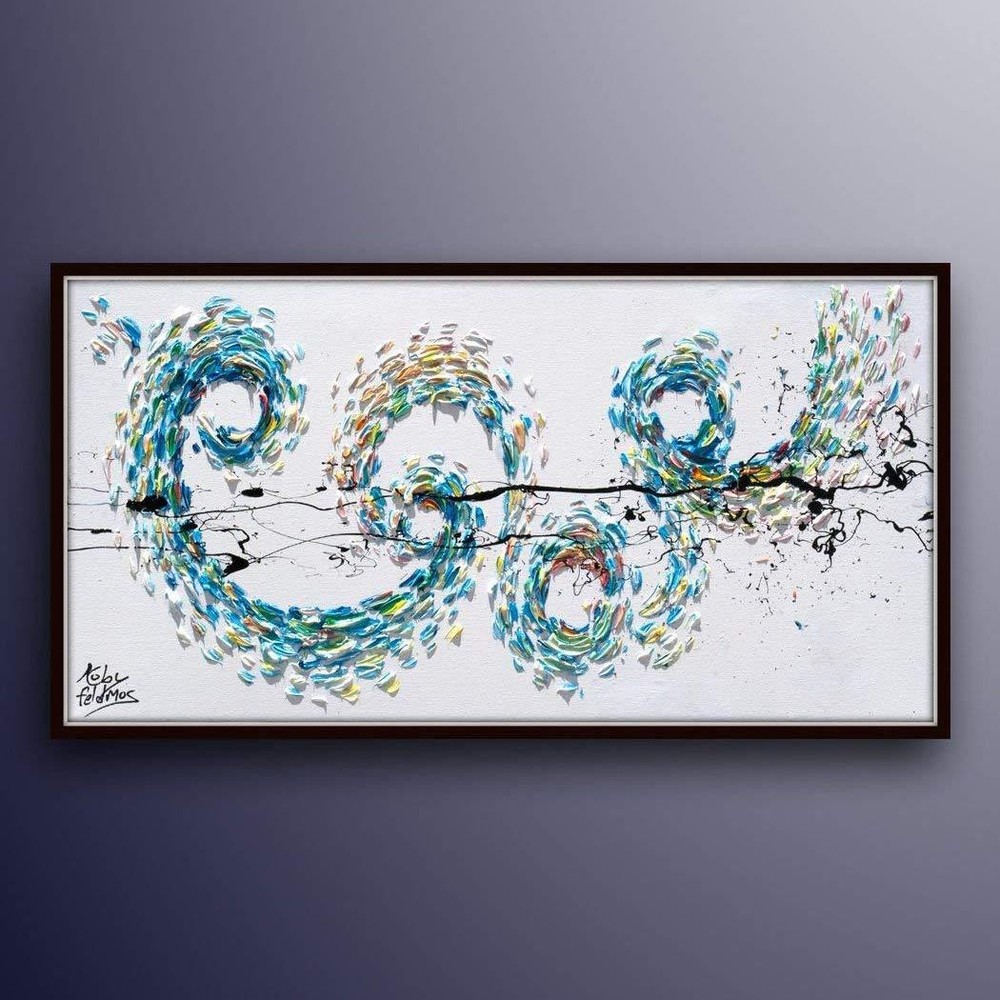 Abstract Painting 55″, Infinity Symbol, Original and handmade item, thick layers