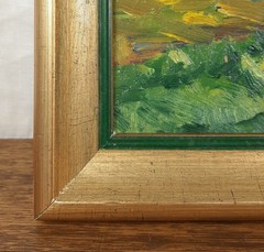 Summer Landscape Oil Painting, Impressionist Field and Trees, Original Artwork
