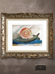 Garden Snail Whimsical Original Impressionist Watercolor 5×7 Signed