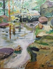DJE Original signed oil painting on wood of the Washouts near Piedmont, SD