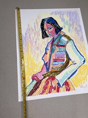 Abstract Original painting oil pastel Women Portrait urban Handmade 15×12”