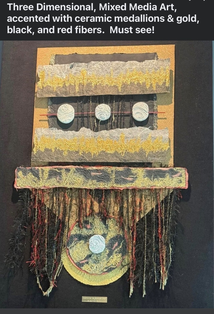 Mixed Media Pulp Paper & Fiber Art Piece