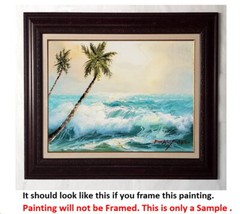 8×10-Stretched-Seascape #2, Oil Painting on Canvas-(Not Framed)