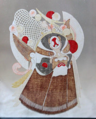 Kirie kirigami Intricate Japanese Rice Paper Cut Out Painted Warriors Art