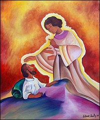 Haitian Art – L’Aparition de L’ange a Joseph by Lesly Cetout 20 x 24