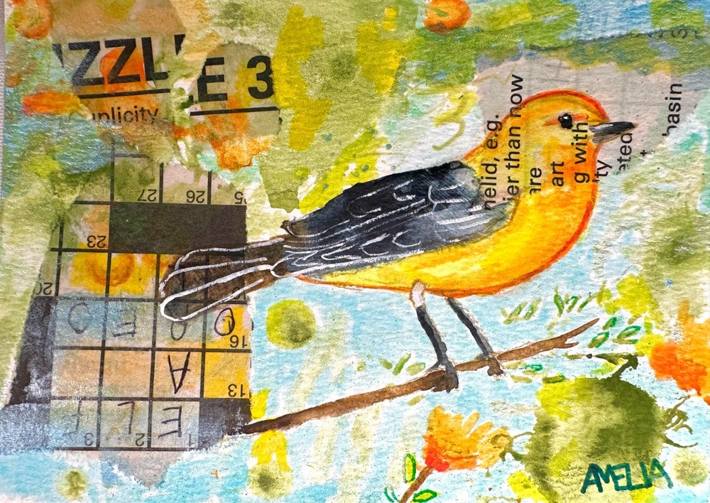 Original Bird Art Painting OOAK „Nana’s Sighting 4-29-84“ Wall Decor Wildlife