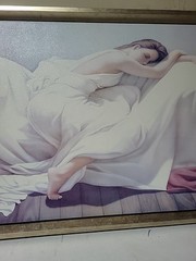 Sleeping Woman On Love Seat Vinyl Wall art 26 1/2 X38 1/2 By 2 Inches Deep