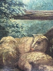 Antique Oil Painting Romantic Pastoral Scene 19th Century French Classical Art