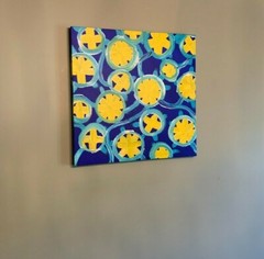ABSTRACT Painting Original TRIPPY Art 24″x24″ Stretched Canvas