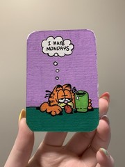 ACEO Original, Garfield Comic Portrait, 2.5X3.5 Acrylic Painting