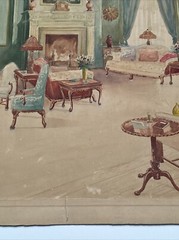 ANTIQUE INTERIOR PAINTING BY CARY 19TH TO 20TH CENTURY HEIRLOOMS ILLUSTRATION