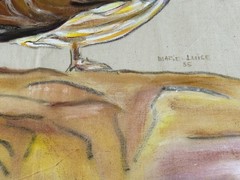 Wood & Mandarin Duck Hand Painted on Canvas Fabric Handmade Acrylic Artwork