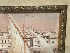 JEAN BRUN, Watercolor Print, Adele’s, France Colors of Provence, Matted & Framed