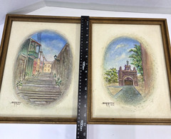 Berros Puerto Rico Acrylic Painting Textured on Canvas Lot of 2 Vintage ’80s