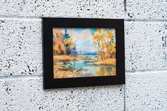 Watercolor landscape, A4, professional artwork, color image, beauty in nature,
