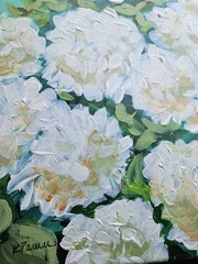 WHITE HYDRANGEAS 11 × 14 Original Painting