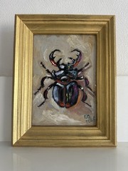original oil painting Bug Semi Abstract 15х20cm Gift Wall Art Fine Art Fruits
