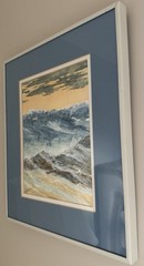 Original Watercolor Art Coastal Painting Signed Framed Seascape Beach Cottage