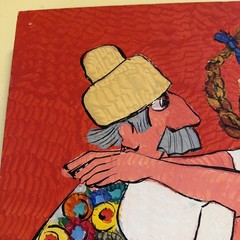 Original Jovan Obican Signed Acrylic Painting on Board 13.5” x 17.5” Wood Frame