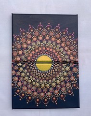 Diptych – Mandala Flower Canvas Acrylic Paintings – Original Art By E. Glenn