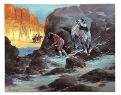 Harland Young „Apache Land“ Oil on Canvas Signed Painting