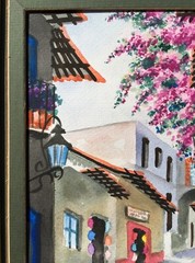 SPANISH ARCHITECTURE, Original Watercolor by: Raniul. Framed/Signed/ Excellent