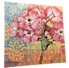 Susan Winget Floral Canvas Painting Flowers Wall Art Giclee 8×8 Signed Colorful