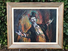 HAROLD STEPHENSON ABRUZZI Original 1950s MODERN ABSTRACT SURREALIST MAGIC CLOWN