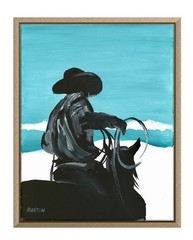 Atherton 11×14 Original Expressionism Acrylic Painting „Teal Rider“ signed
