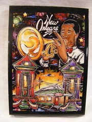 Vtg REGGIE FORD Original New Orleans Jazz Handmade Art on board SIGNED