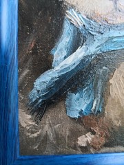Original Oil Painting in a Frame 4х6 in Miniature Bunny