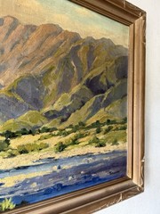 CORA TATUM ANTIQUE MOUNTAIN PLEIN AIR LANDSCAPE OIL PAINTING OLD VINTAGE 1945
