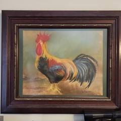 Rooster PASTEL framed