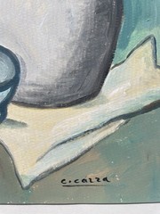 Original Painting Italy Jug Still Life Carlo Carra Pot Vase Italian Art D56