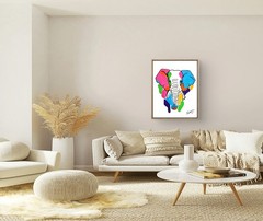 JULIEN Original 11X14 ELEPHANT Modern Abstract Expressionism Acrylic Art Canvas